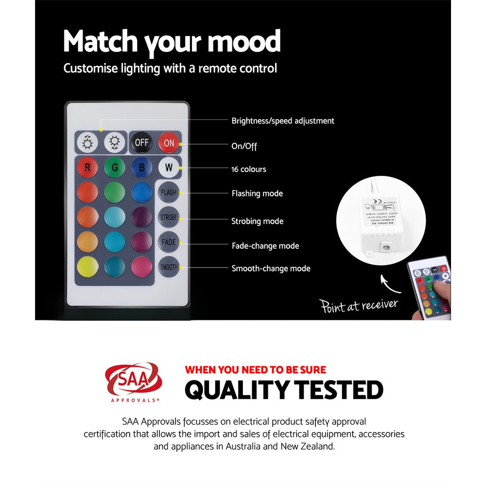 Crafted Comforts  Bedside Table LED - HERES Black