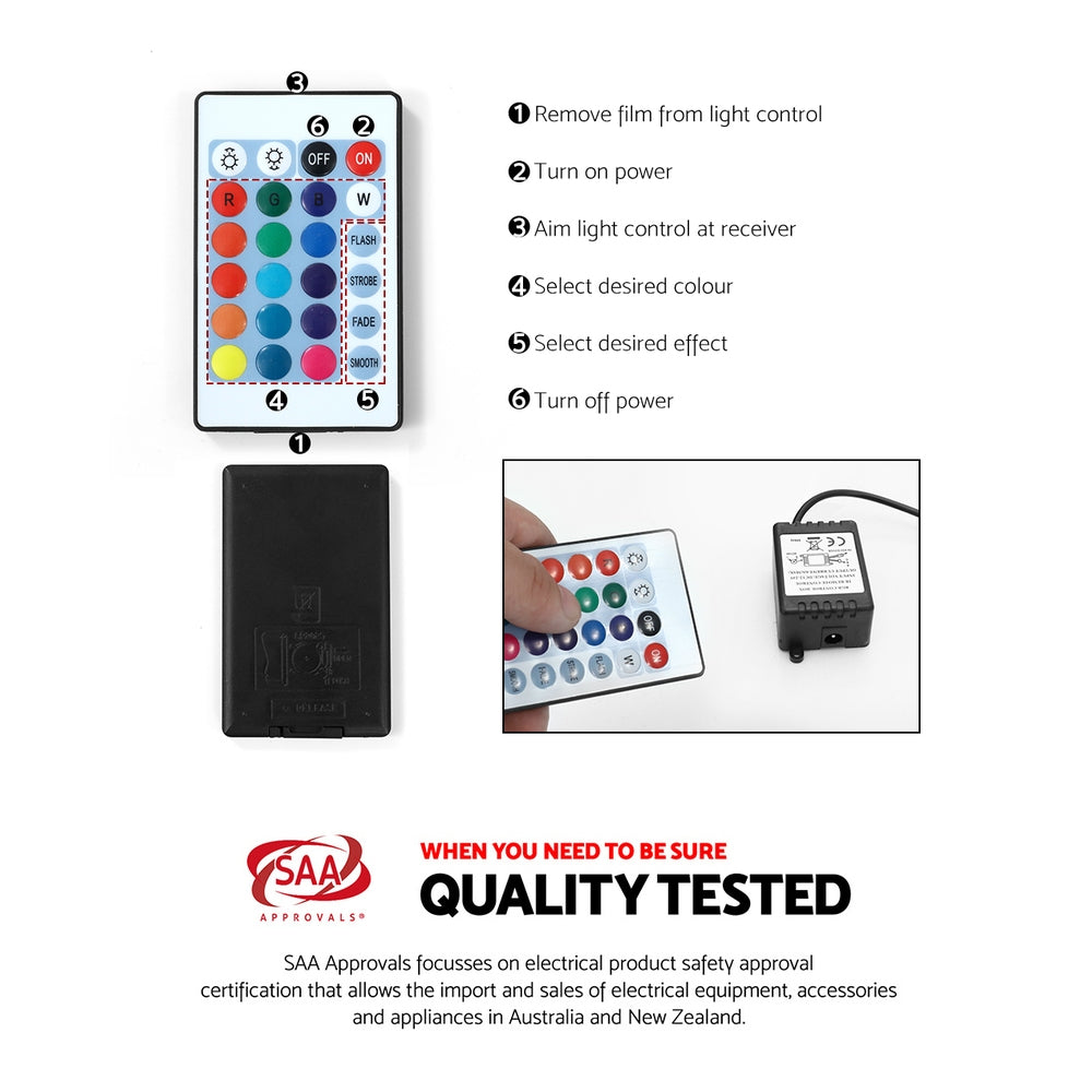 Crafted Comforts  Coffee Table Led Lights Black