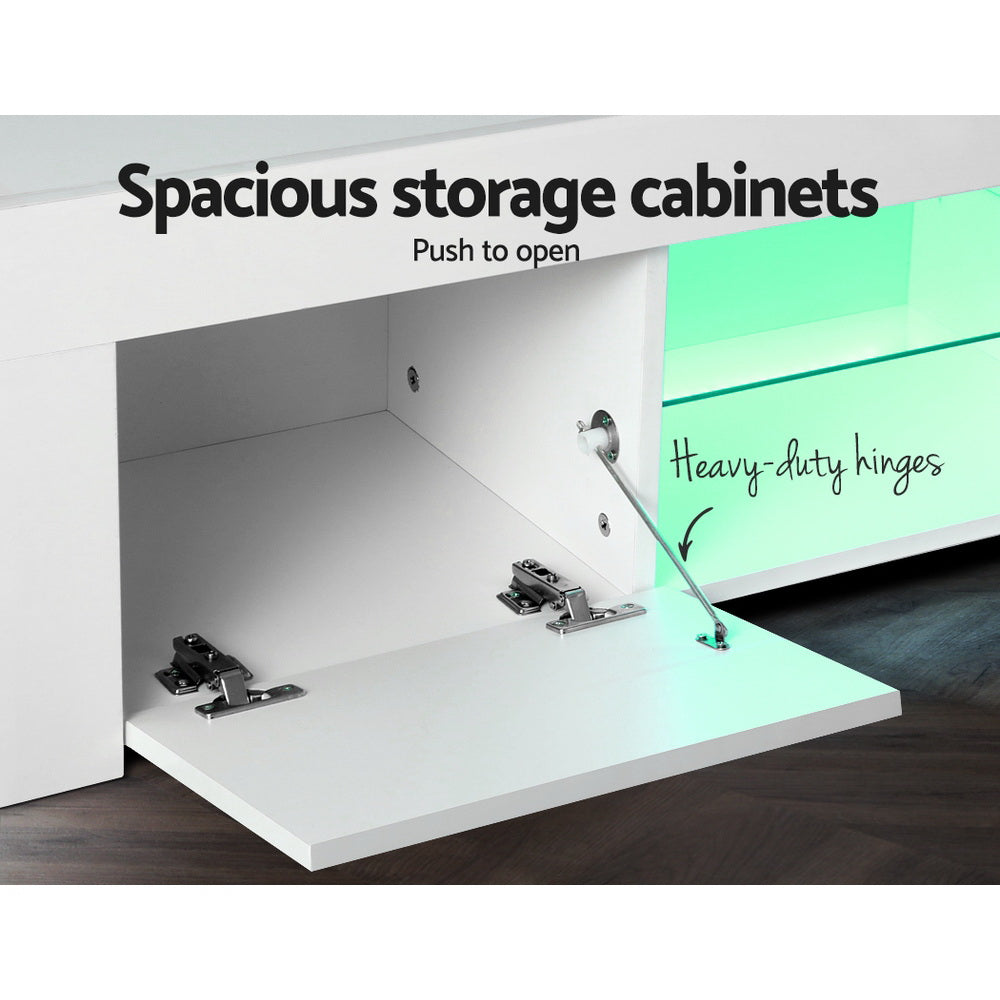 Crafted Comforts  Entertainment Unit TV Cabinet LED 130cm White Angus