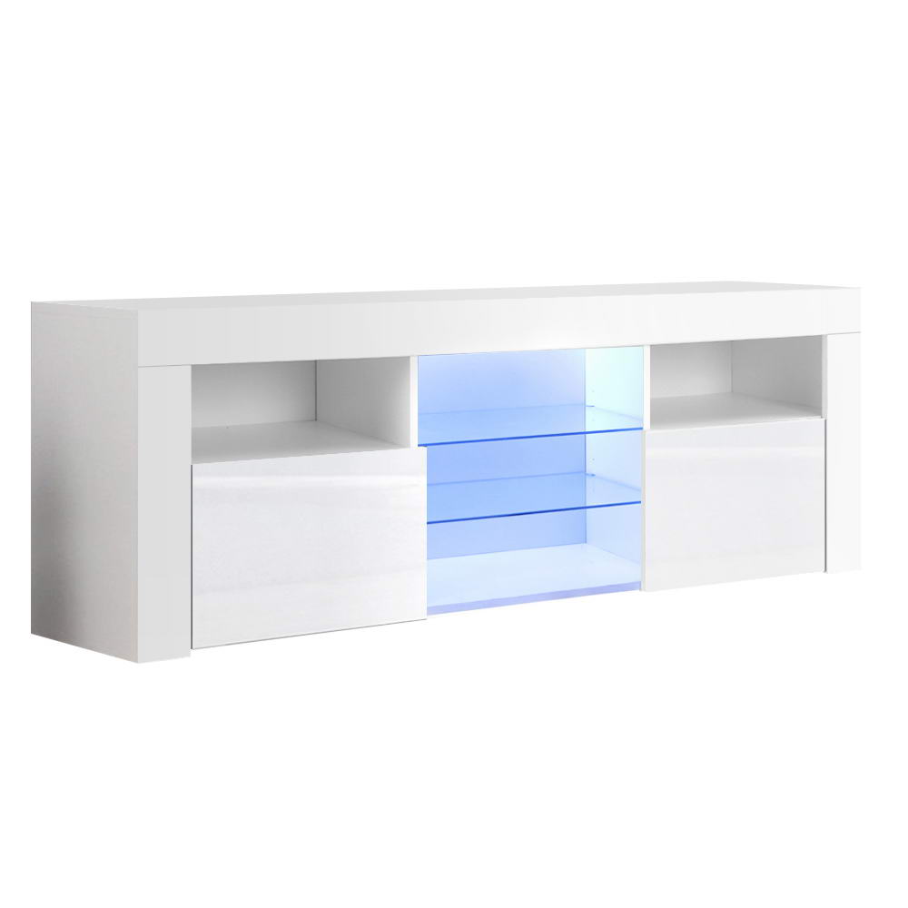Crafted Comforts  Entertainment Unit TV Cabinet LED 145cm White Angus