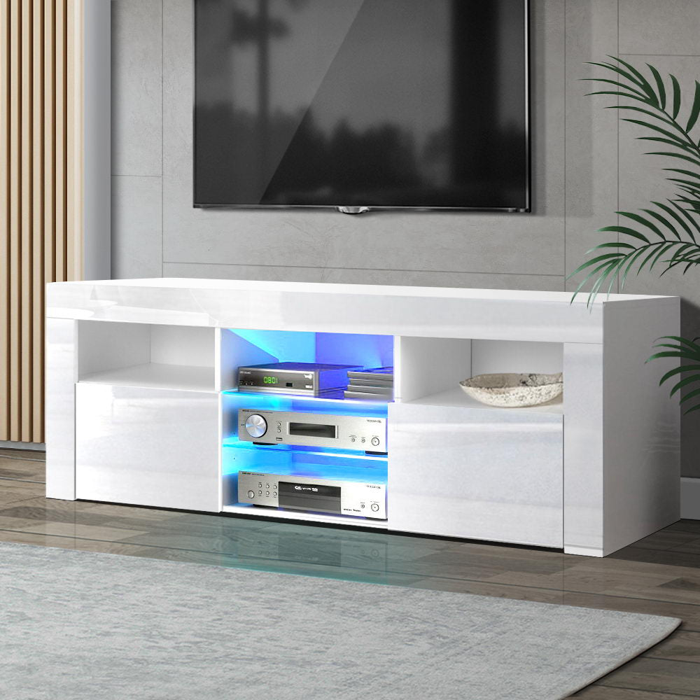 Crafted Comforts  Entertainment Unit TV Cabinet LED 145cm White Angus