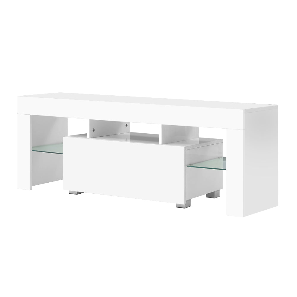 Crafted Comforts  Entertainment Unit TV Cabinet LED 130cm White Elo