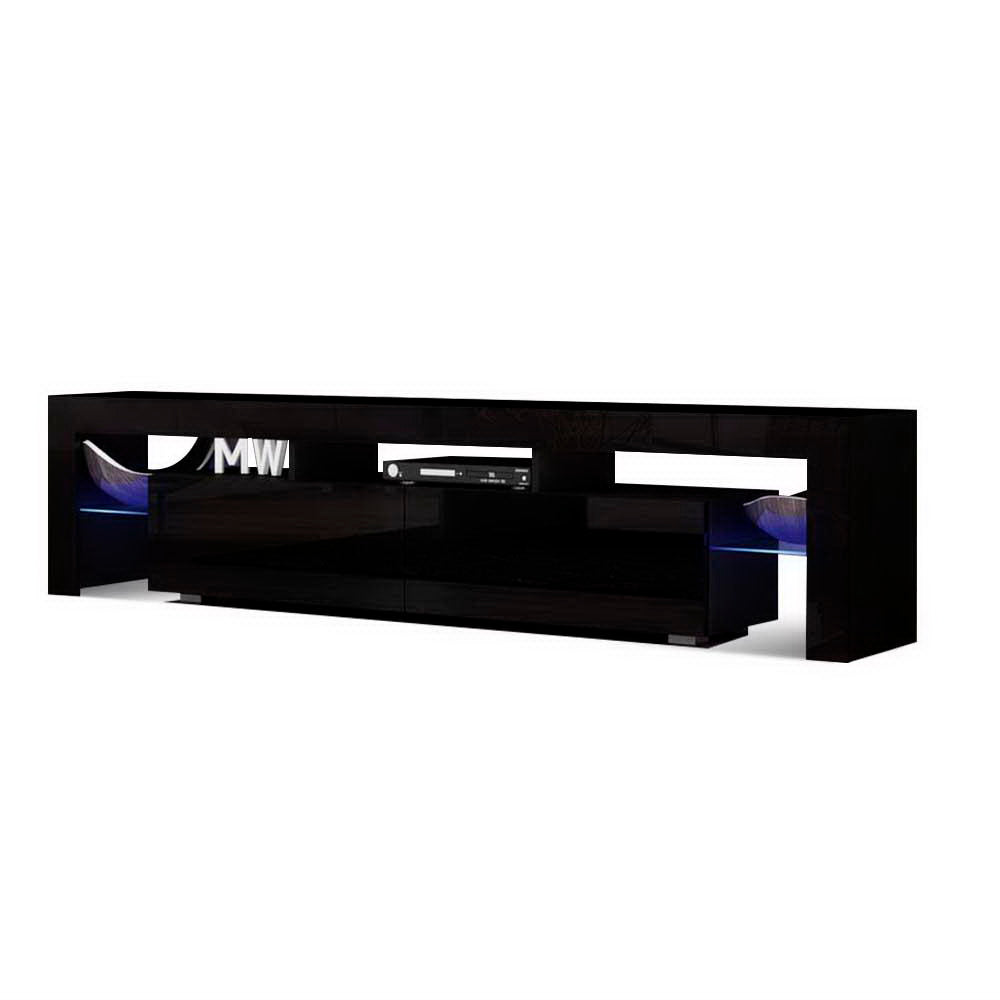 Crafted Comforts  Entertainment Unit TV Cabinet LED 189cm Black Elo