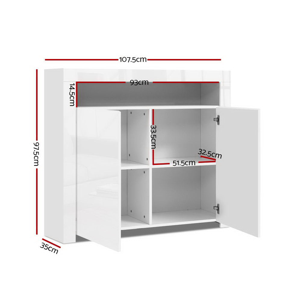 Crafted Comforts  Buffet Sideboard LED - ARNO White