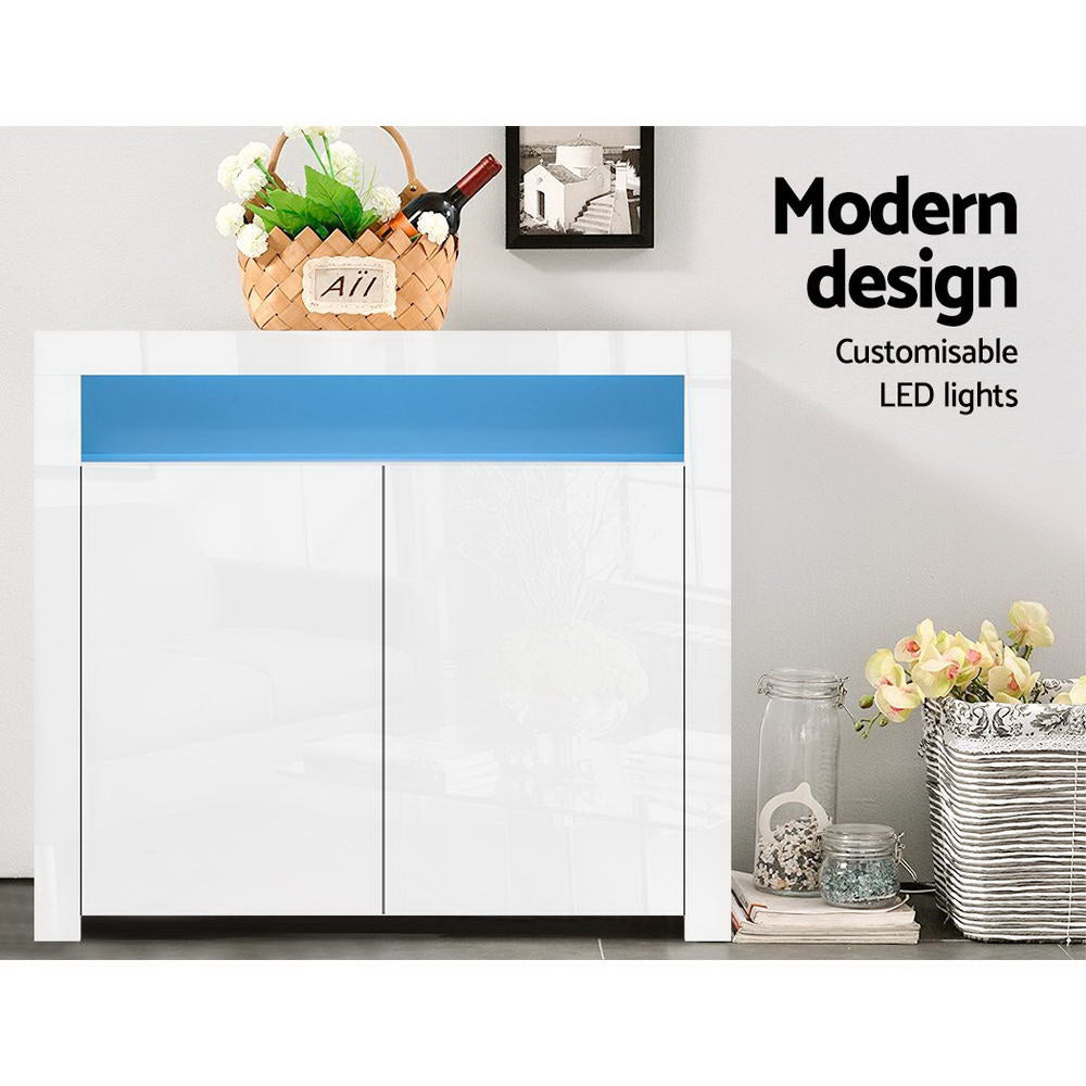 Crafted Comforts  Buffet Sideboard LED - ARNO White