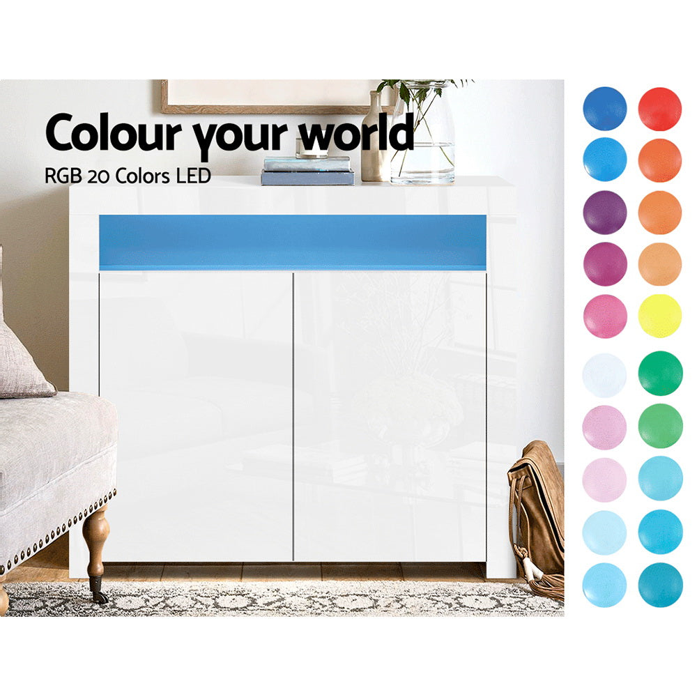 Crafted Comforts  Buffet Sideboard LED - ARNO White