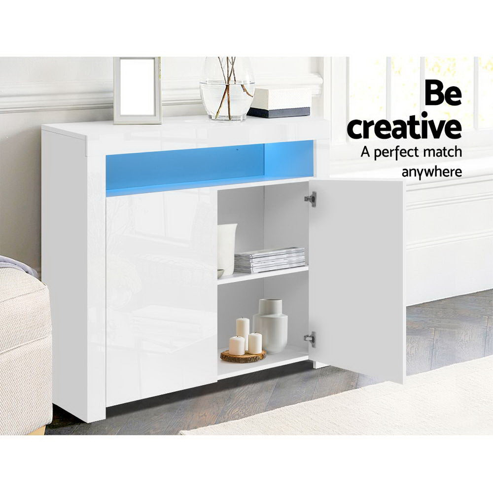 Crafted Comforts  Buffet Sideboard LED - ARNO White