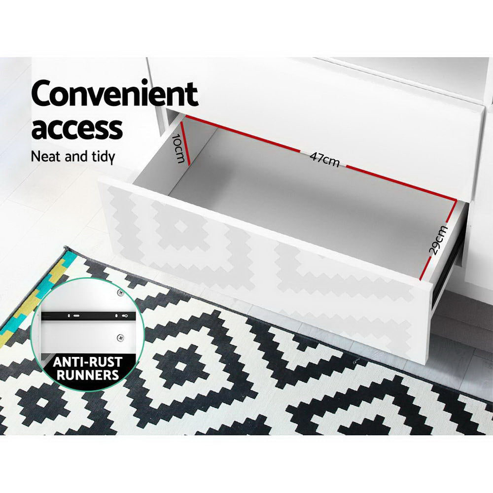 Crafted Comforts  Entertainment Unit TV Cabinet LED 160cm White Anna