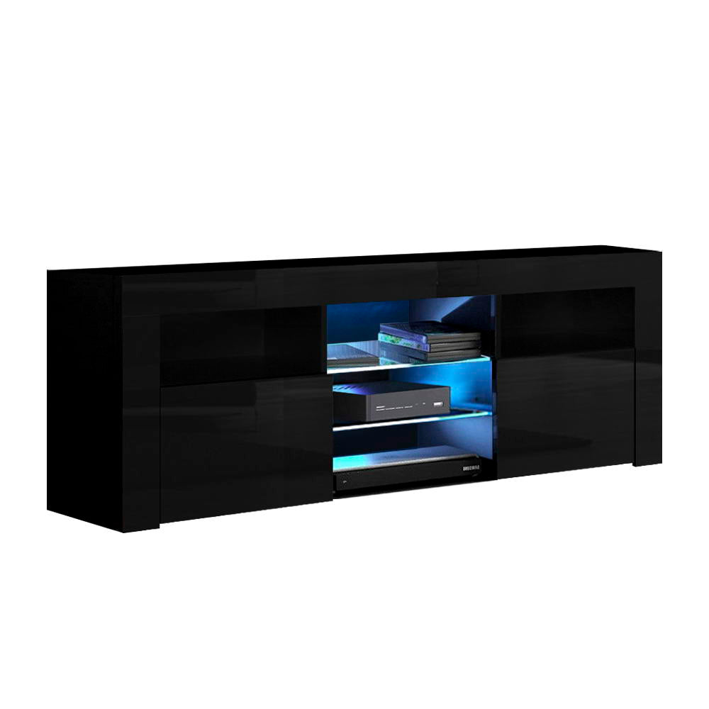 Crafted Comforts  Entertainment Unit TV Cabinet LED 160cm Black Bobi