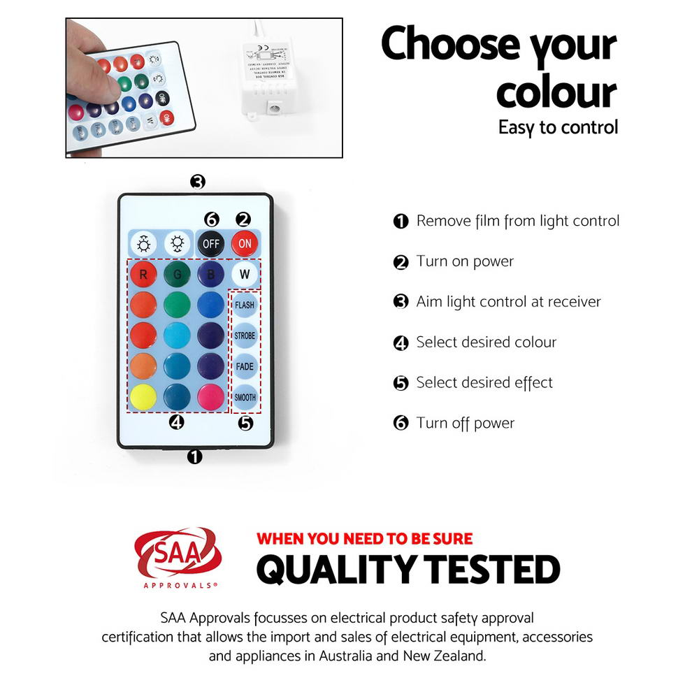 Crafted Comforts  Entertainment Unit TV Cabinet LED 180cm Black Bobi