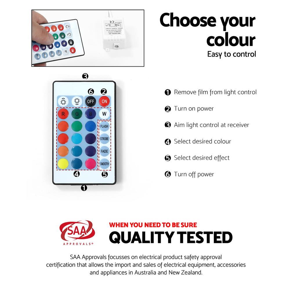 Crafted Comforts  Entertainment Unit TV Cabinet LED 180cm White Bobi